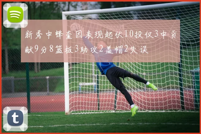 新秀中锋奎因表现起伏10投仅3中贡献9分8篮板3助攻2盖帽2失误